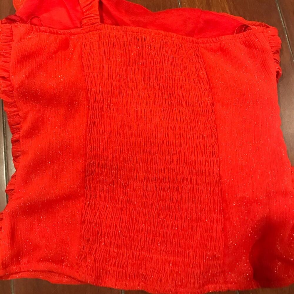 Entry One Shoulder Blouses Sketchy Fabric Top with Size Small - Picture 10 of 11